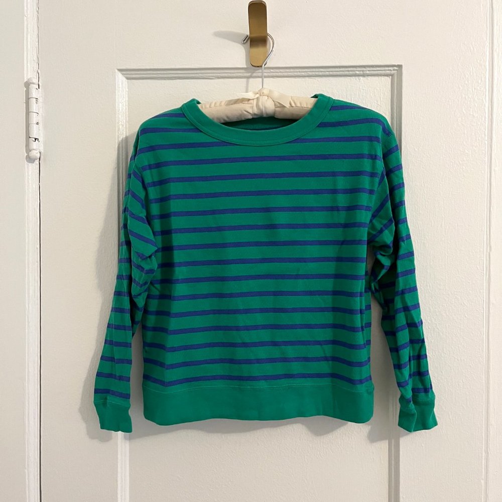 Entireworld Women's Type C, Version 8 Sweatshirt, Green/Blue stripe